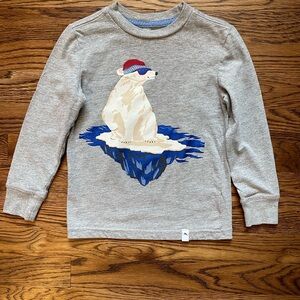 Tommy Bahama Boys Gray Long Sleeve Polar Bear Christmas Holiday T-Shirt Size 4